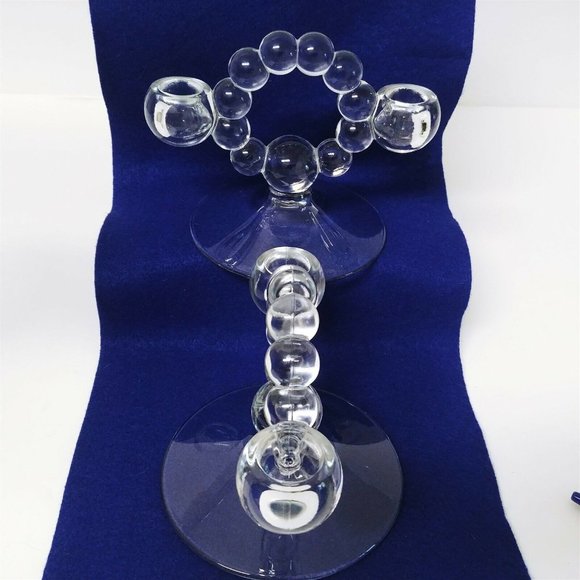 Candlewick Double Taper Candle Holder Imperial Glass 2pc set - Picture 5 of 12